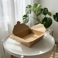 Bol en papier kraft jetable de haute qualité 500/750/1000 ml, recyclable, biodégradable, couleur personnalisée, boîte à lunch à emporter, nourriture