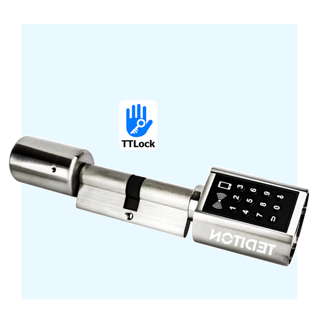 OEM/ODM Euro Cylinder Password Digital  Electric Mortise Ttlock APP Smart Lock with Alexa Google Home