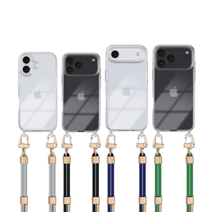 <span class=keywords><strong>Coque</strong></span> antichoc TPU+PC pour <span class=keywords><strong>iPhone</strong></span> 17 16 15 Pro Max avec cordon tour de cou de 120 cm, idéale pour les voyages, le shopping, la marche et la protection antivol du téléphone - Product Image 1