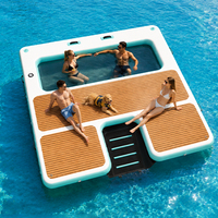 Plateforme flottante gonflable sur mesure OEM, plateforme aquatique multi-usages, hamac, rampe pour chien, accessoires pour bateaux