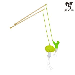 Aifeiniao Cat Teaser Stick <b>Wooden</b> Handle 40cm Green Cauliflower Toy For Cats Interactive Pet Toy - Product Image 4