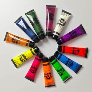 สีเพ้นท์หน้าและผิวกายแบบแท่งเรืองแสงในที่มืด สีนีออนกลิตเตอร์รุ้ง สำหรับแต่งหน้าฮาโลวีน อุปกรณ์เพ้นท์ร่างกาย - Product Image 4