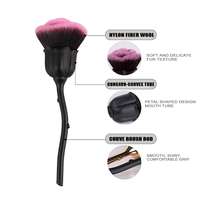 Outil cosmétique unique Pinceau à fard à joues Poudre Rose Pinceaux de maquillage de luxe de marque privée en forme de fleur