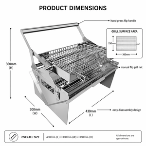 Griglie girevoli per barbecue da campeggio portatili - Product Image 2