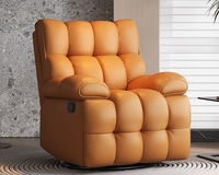 Canapé moderne et contemporain en cuir synthétique, revêtement en métal, rotation à 360 degrés, options de couchage multifonctionnelles