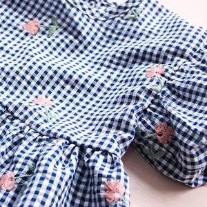 Stock Children's Plaid Dress Style <b>Ballon</b> Sleeve Factory Direct Wholesale T Shirts - Product Image 3