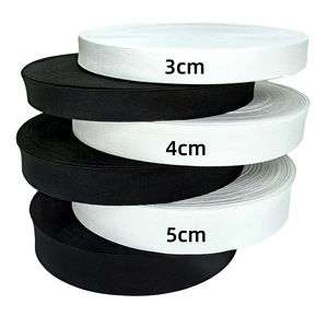 Bande élastique Wanlisheng 3-5 cm en polyester mercerisé, sangle pour vêtements, noir, blanc, couleur unie, style classique - Product Image 5