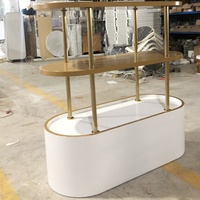 Vitrine de présentation personnalisée en acier inoxydable pour pain, gâteaux et desserts, étagère îlot incurvée double face multi-niveaux avec éclairage LED, écologique