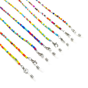 Chaîne de lunettes en perles colorées 70 cm, style européen et américain, accessoire de mode flexible pour lunettes - Product Image 2
