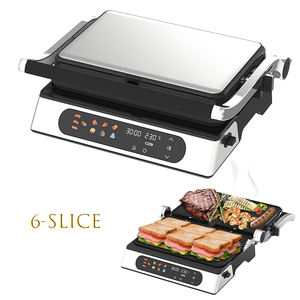 34*23cm XL <span class=keywords><strong>XXL</strong></span> 6 Tranches Plaque Détachable Professionnel 2200W <span class=keywords><strong>Panini</strong></span> <span class=keywords><strong>Grill</strong></span> 2000W Grand Contact Mécanique <span class=keywords><strong>Grill</strong></span> avec Minuterie - Product Image 5
