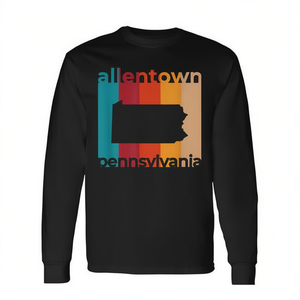 T-shirt a maniche lunghe con taglio vintage retrò Allentown Pennsylvania - Product Image 2