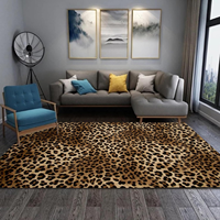 Tapis à imprimé léopard, fabriqué à la machine, moderne, lavable, tapis de salon doux, grand tapis de chambre à coucher, antidérapant, tapis d'intérieur à poils moyens
