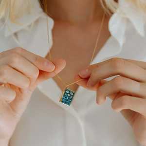 Zarif renkli emaye takı kolye yüksek moda kaplama pirinç kutu zincir <span class=keywords><strong>Tarot</strong></span> kolye kolye kadın kızlar için - Product Image 4