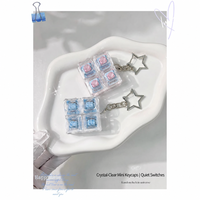 Kit anti-stress élégant unisexe printemps/été avec mini clavier mécanique carré à boutons et testeur de commutateurs, jouet à presser