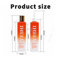 Bouteille vide carrée en PET de 200 ml avec logo personnalisé pour huile de croissance capillaire, applicateur de sérum de luxe pour soins capillaires, emballage en gros