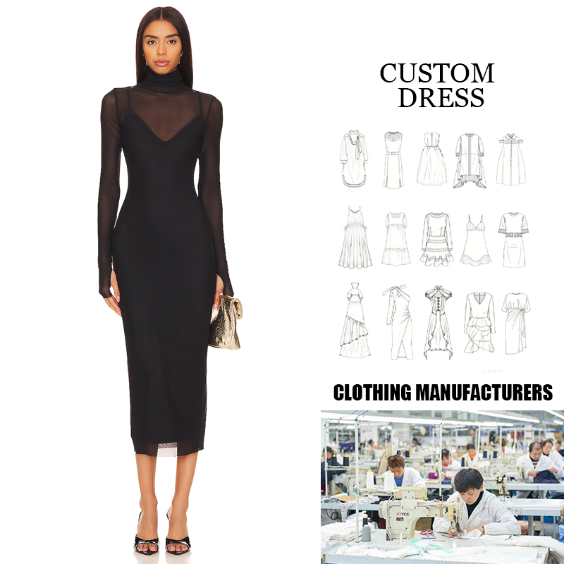 chinese dress ladies Punk dye black grey rock dress DW648 – DARK IN LOVE main image 1