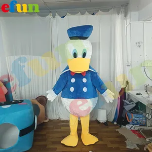 Efun MOQ 1 buah ukuran dewasa berjalan memakai donald bebek kartun Daffy bebek maskot kostum pacar Duffy bebek maskot kostum
