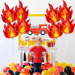 Grande flamme feuille d'aluminium ballon 1 camion de pompiers fournitures de fête d'<span class=keywords><strong>anniversaire</strong></span> pour enfants <span class=keywords><strong>pompier</strong></span> <span class=keywords><strong>thème</strong></span> décorations - Product Image 2