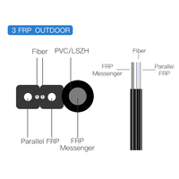 FTTH Extérieur Câble de branchement fibre optique GJXCH-1B1 G652D G657A1 4 Cœurs 4 Fibres COBOS FIBRA OPTIA