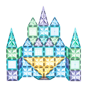 Stile caldo OEM ODM blocchi educativi per bambini tessere 3D figure a forma di bambini quadrati 60 pz castello stella giocattoli magnetici - Product Image 3