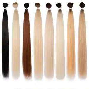 Rebecca High Temperature Long Hair Synthetic 24 Inch Straight Hair Extensions Heat Resistant Synthetic Hair Bundles