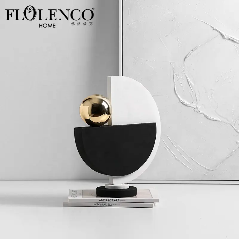 Flolenco Modern Luxury Home Decoration Desk Living Room Resin Crafts Nordic Style Home Decor Pieces