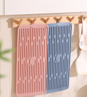 YDS Tapis d'égouttoir à vaisselle résistant à la chaleur pour évier de comptoir de cuisine Grand tapis de séchage en Silicone Tapis d'évier antidérapant facile à nettoyer
