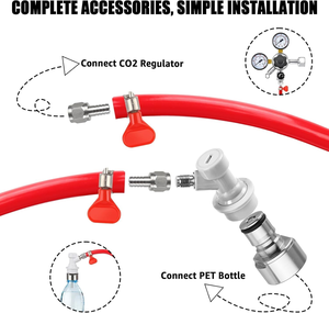 Kit de raccord à bille en acier inoxydable pour ligne de gaz CO2, pour machine à soda, <span class=keywords><strong>eau</strong></span> pétillante DIY <span class=keywords><strong>et</strong></span> montage de kegerator de bière - Product Image 4