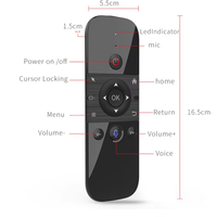 Ihomemix M8 Télécommande vocale Air Mouse double face sans fil infrarouge avec fonction d'apprentissage + Mini clavier