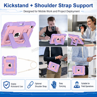 Étui robuste avec béquille, bandoulière et porte-stylo pour iPad Mini 6 7 8.3 2021 2024 en silicone et PC OEM ODM