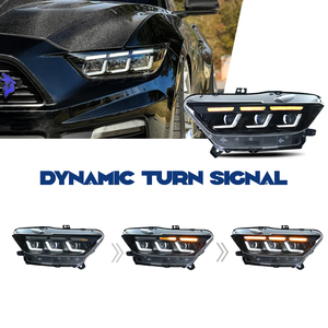 Ensemble de phares LED HCMOTIONZ pour Ford <span class=keywords><strong>Mustang</strong></span> 2015-2017 S550, feux avant avec animation de démarrage, DRL, clignotants séquentiels - Product Image 4