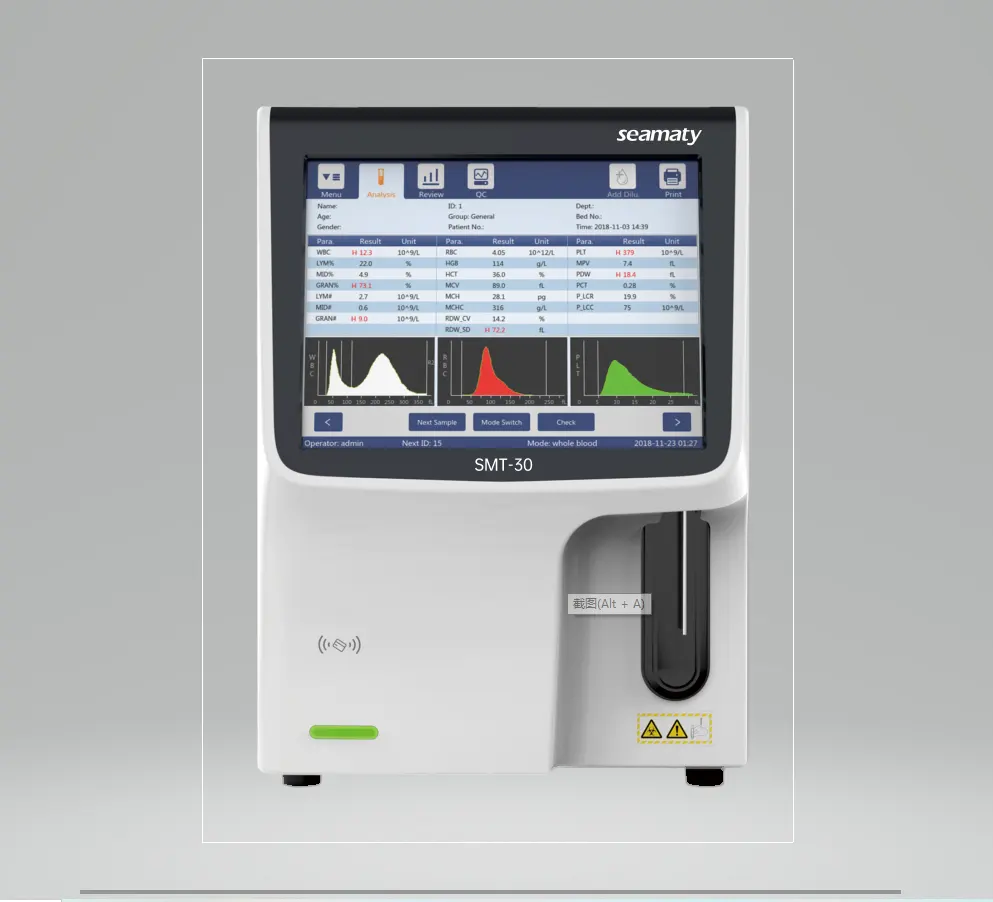 Equipo Médico automático SMT30, Analizador de Hematología, contador de sangre de células, analizador químico