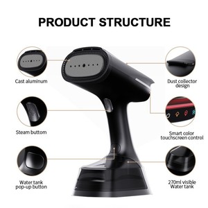 Garment <b>Steamer</b> Portable High Power Steam Brush Dual Use Wet Dry Self Cleaning 6000pa Black - Product Image 5