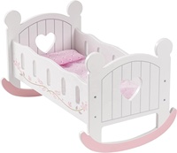 Berceau de poupée en bois de 18 pouces avec literie Mobilier de berceau éducatif à bascule pour filles