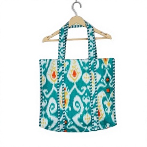 Eco-Friendly Quilted ikat printed Cotton Tote <b>Bag</b> <b>Large</b> Capacity Floral Printed <b>Shoulder</b> Shopping <b>Bag</b> Cotton <b>Bag</b> for Shopping - Product Image 1