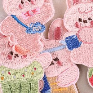 แพทช์ปักลายการ์ตูนกระต่ายสีชมพูสำหรับตกแต่ง DIY ปักบนกางเกง กระโปรง กระเป๋าเป้ หมวก - Product Image 3
