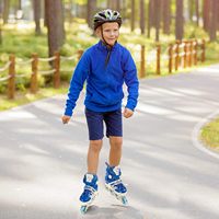 Patins à roulettes ajustables professionnels Istaride pour adultes, enfants et adolescents, roues lumineuses bleues et blanches, cadre en alliage d'aluminium, ABEC-7
