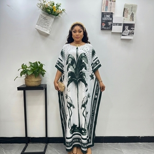 Robe longue décontractée pour femme, style ethnique africain, respirante, à manches courtes, imprimée, en polyester, <span class=keywords><strong>grande</strong></span> <span class=keywords><strong>taille</strong></span>, collection été 2025 - Product Image 2