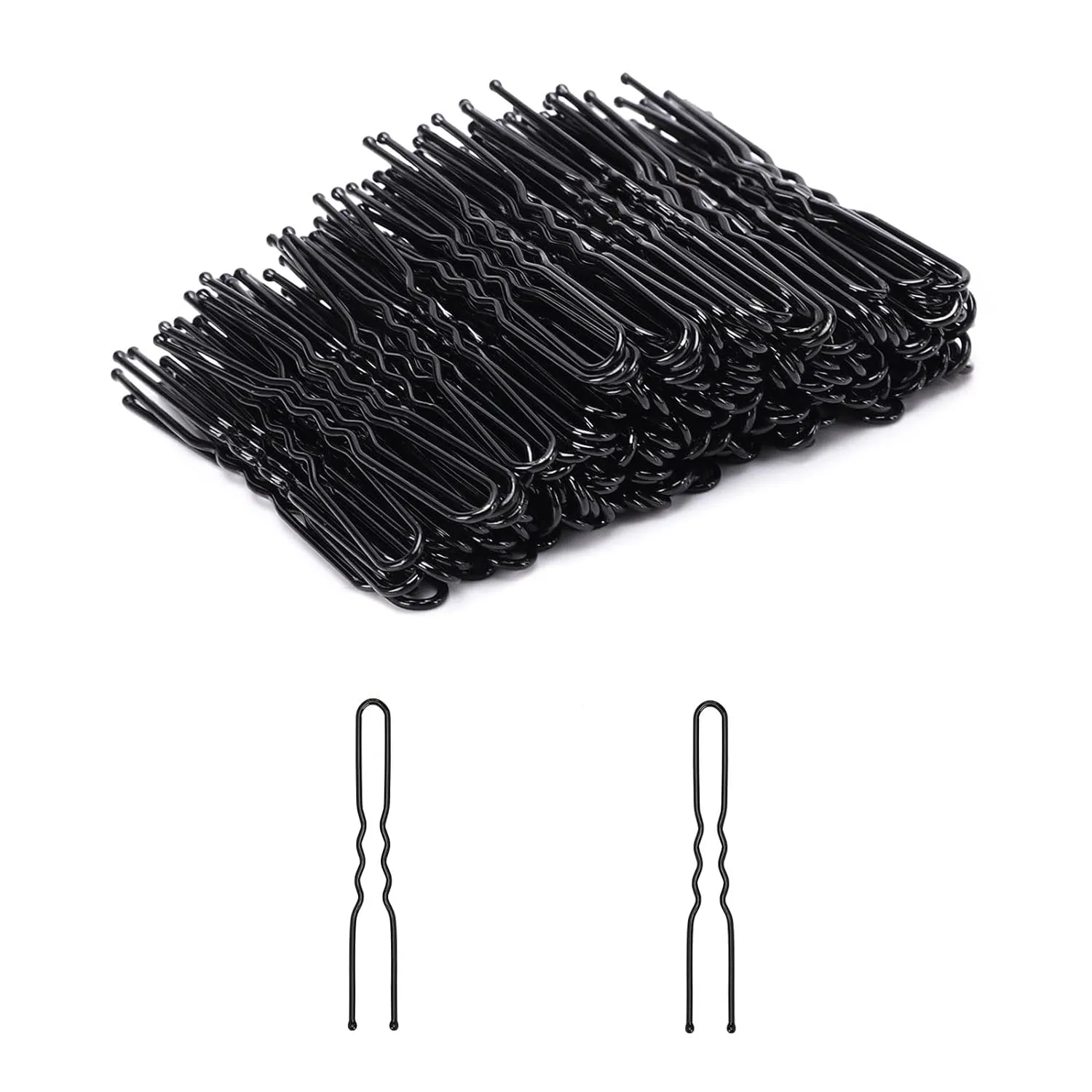 200 Count bun Waved u-berbentuk Bobby pin Perancis historis pin rambut untuk Updos dengan kotak untuk wanita gadis