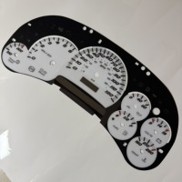 Film Overlay Panel Instrumen Mobil OEM, Spedometer MPH KM/H, RPM, Bahan Bakar, Suhu, Tegangan, ABS, Rem