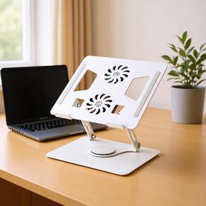 Aluminum Alloy <b>Laptop</b> Stand 21.7x25cm Height Adjustable Rotating Cooling Support for Computer Tablet Book Shelf - Product Image 3