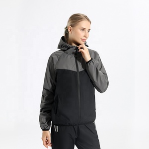 Traje de sauna de talla grande para parejas, ropa deportiva con cremallera, cárdigan con capucha, traje deportivo para correr, fitness, pérdida de grasa. - Product Image 6