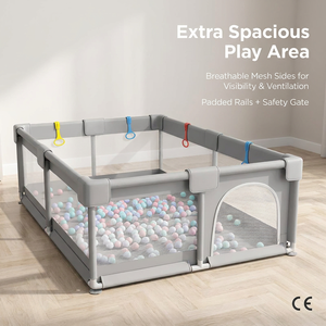 Baby Playpen Indoor Outdoor Kids Activity Center Breathable Mesh Cloth Fence Geometric Pattern Toddler <strong>Corralito</strong> Para <strong>Bebes</strong> - Product Image 3