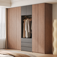 Armoire minimaliste italienne sur mesure avec coiffeuse, meuble de chambre de luxe multi-espaces combiné