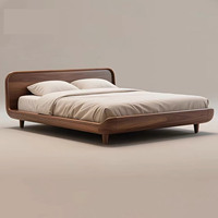 Lit en bois massif en noyer noir d'Amérique du Nord, lit simple en bois pour petite chambre, nouveau lit double en bois de style chinois