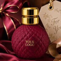 Parfum floral boisé arabe unisexe, flacon en verre rouge arrondi, longue tenue, parfum intense original, logo personnalisé, spray privé