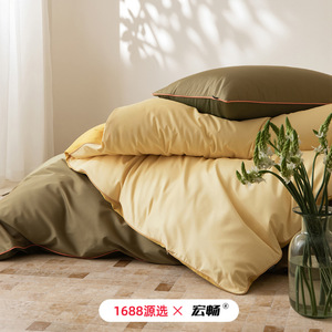 Housse de couette Hongchang en coton 60s, couleur unie, toutes saisons, lavable, style moderne - Product Image 2