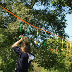 Slackline de guerrier Ninja de Course d'obstacles Portable avec barres de singe anneaux de gymnastique ensemble de slackline de corde d'escalade - Product Image 5