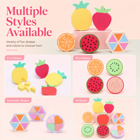 Éponge de maquillage hydrophile en PU en forme de fruit mignon, sans latex, douce et rebondissante, utilisable à sec ou humide, logo personnalisé OEM