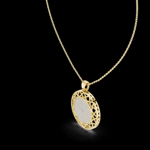 Colgante de Diamantes Geométrico Calado en Plata con Diamantes Brillantes, Joyería de Lujo para Bodas, Diseño Moderno y Elegante - Product Image 6